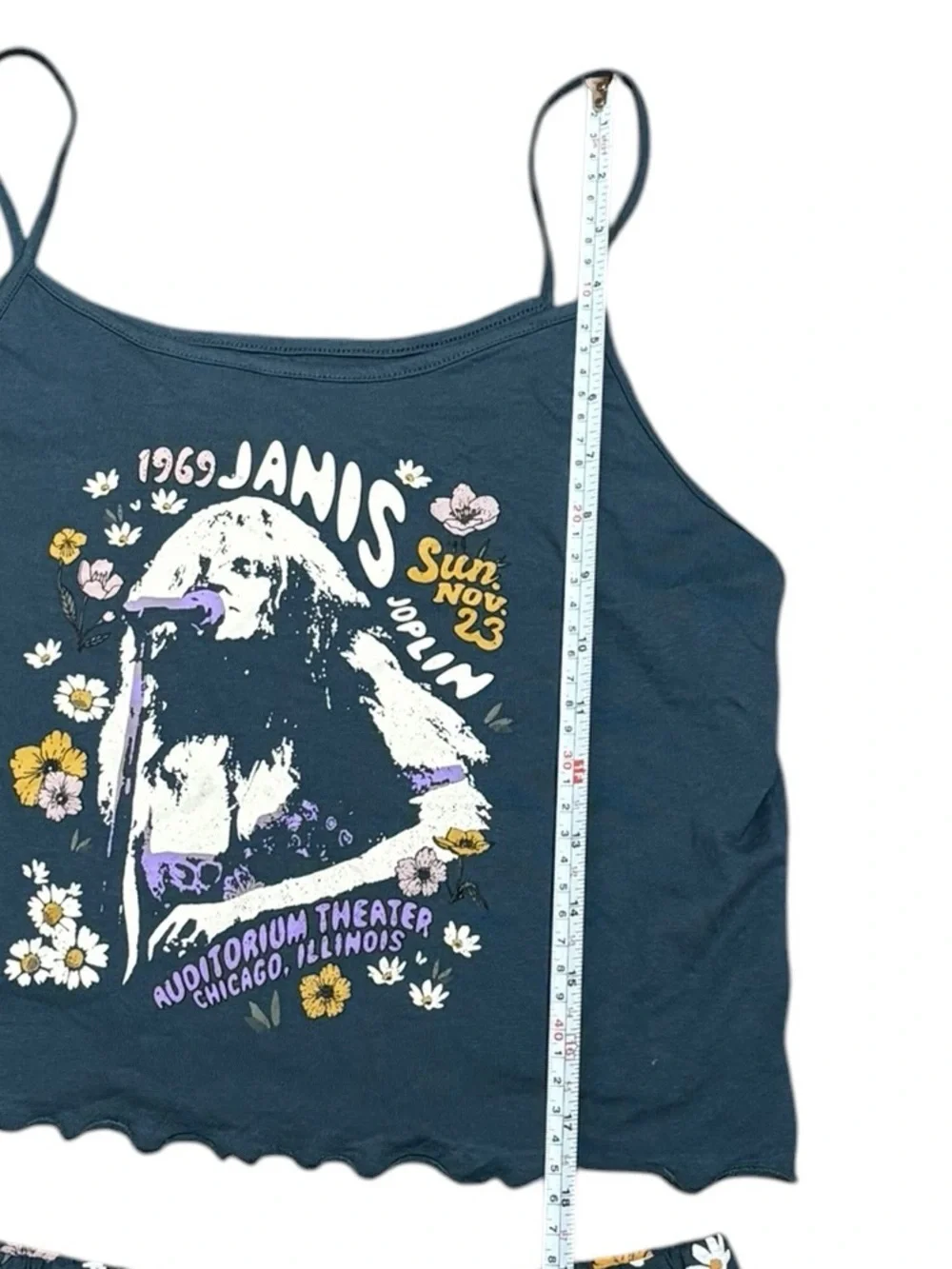 Janis Joplin Navy Floral Two-Piece Sleep Set - Daisy Print, M/L